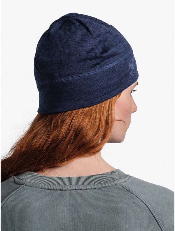 BUFF LIGHTWEIGHT MERINO WOOL BEANIE Solid Denim, hjälmmössa merino, mössa