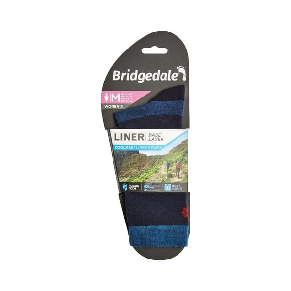 linersockar coolmax,  BRIDGEDALE COOLMAX LINER WOMENS M (38-40) 2-pack