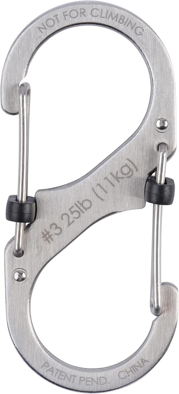 NITE IZE S-BINER SLIDELOCK DUAL CARBINER #3 Steinless, S-karbin låsbar