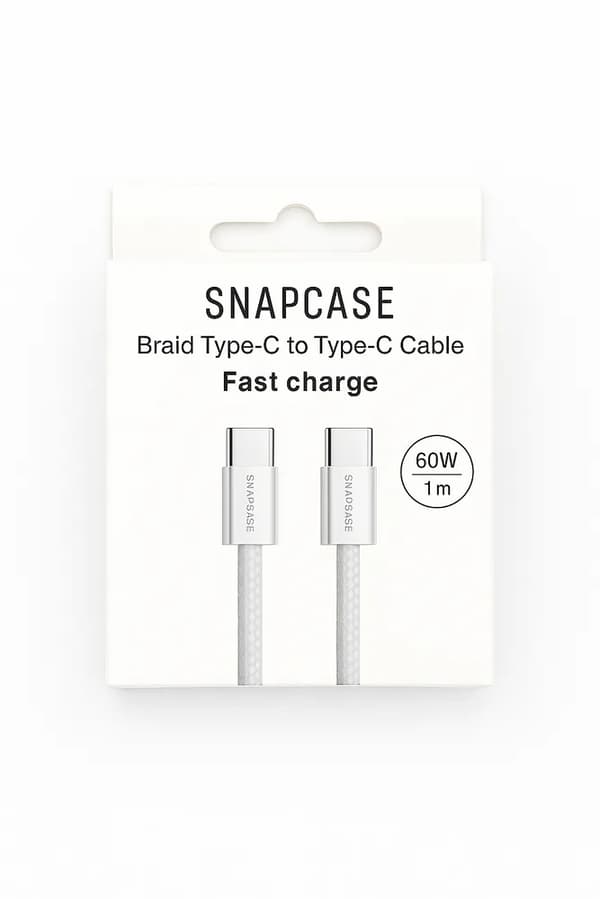 Snapcase 60W USB C - C flätad kabel (1m)