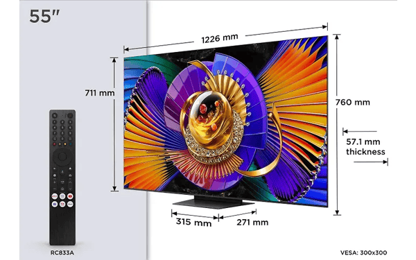 TCL 55\" C7L 4K SQD Mini-LED Google TV