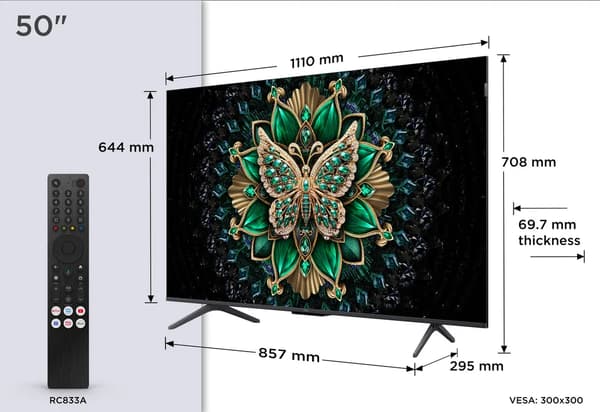TCL 50" C6K 4K QD Mini LED Google TV