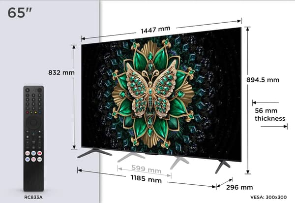 TCL 65\" C6K 4K QD Mini LED Google TV