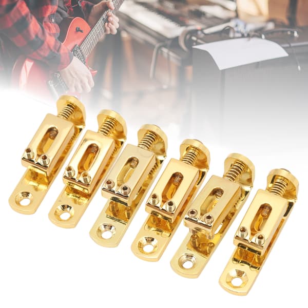 6-pack elgitarrstallar, delad stil, zinklegering, reservdelar, guld