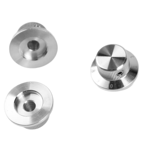 3 st silvermetallgitarrvolymkontrollrattar slät gradfri ersättning med hål