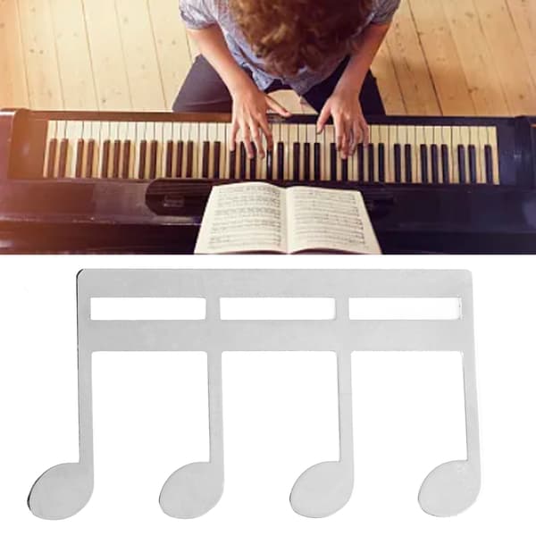 Notklämma i silvermetall | Kompakt nothållare för piano, gitarr, stativ 1-pack