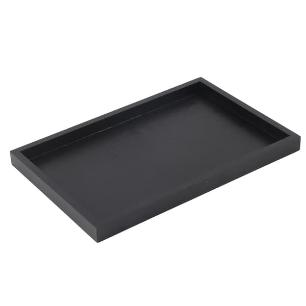 Rektangulär serveringsbricka i massivt trä för te, kaffe, snacks, mat, restaurangbrickor 22*12*2cm