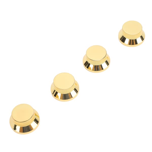 4-pack guldmetallgitarr elbas volym tonkontroll rattkapslar för 6 mm delad axelpotentiometer