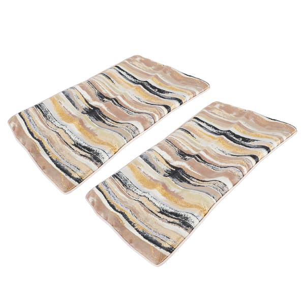 2PK Boho Chic Dekorative Pudebetræk i Polyester til Sofa, Senge og Stue, Sort Guld 50.8x30.5cm/20x12in