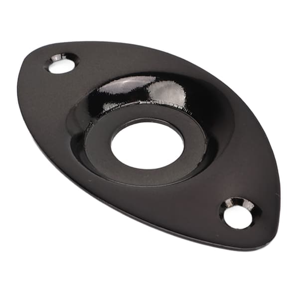 Guitar Oval Jack Plate Robust Dekorativ Elektrisk Guitar Output Socket Jack Plate Erstatning Sort