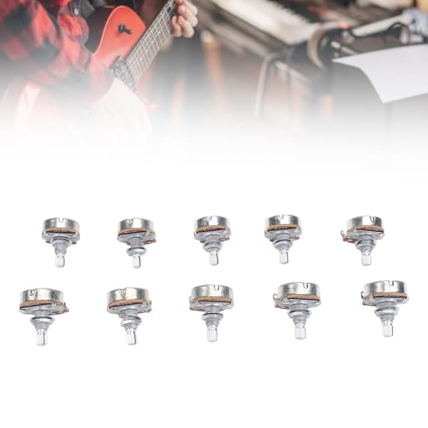 B25K 25K Ohm Basgitarr Pot 18mm Axel Metrisk M8 10-pack för Volym- och Tonjustering