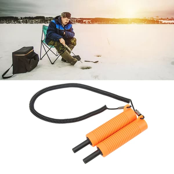 Issäkerhetspikar i rostfritt stål, orange infällbara isdubbar för vinterutrustning utomhus