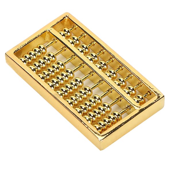 Mini Messing Abacus 9 Stænger Kinesisk Tællelommeregner til Børn Voksne Samlerobjekt 1,5 tommer