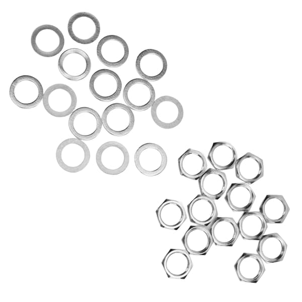 G3/8 invändig gänga muttrar metallbricka kit instrumentjackfästen för elgitarr bas silver
