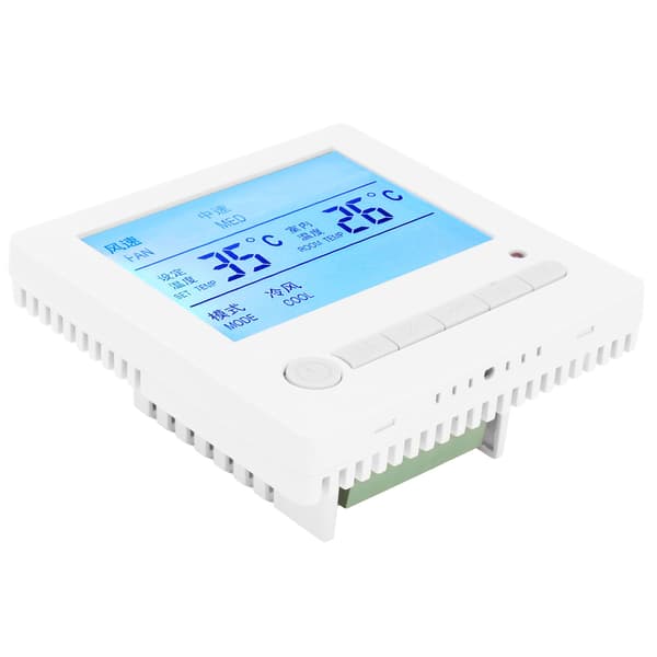 AC220V Smart LCD Termostat Fläktkonvektor Temperaturregulator HVAC Panelbrytare