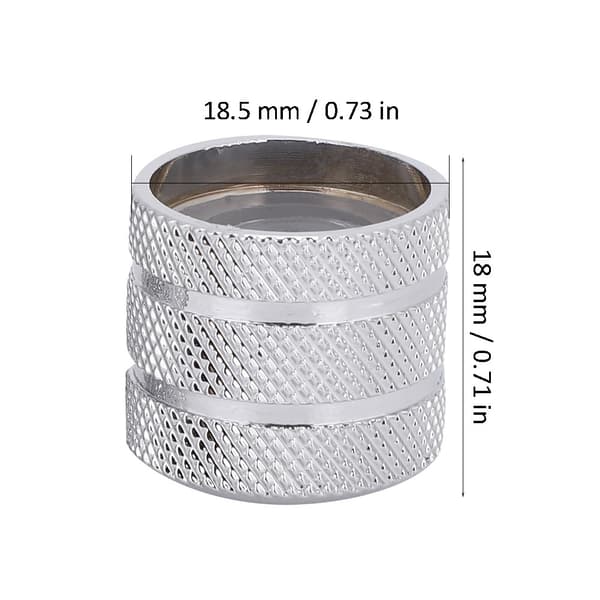 2 st silvermetallknoppar för elgitarrbas 6 mm axel 18,5x18 mm potentiometerlock volymtonkontroll