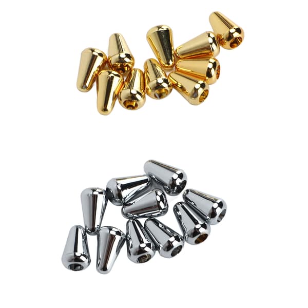 20-pack elgitarr switch tip väljarknopp slitsad plastset silver guld för ersättning