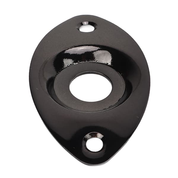 Guitar Oval Jack Plate Robust Dekorativ Elektrisk Guitar Output Socket Jack Plate Erstatning Sort