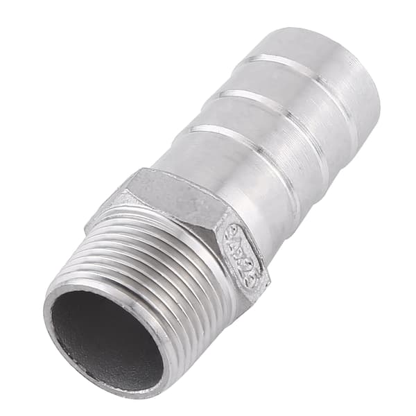 Slangefittingadapter med udvendigt gevind i rustfrit stål (3/4\"x25mm)