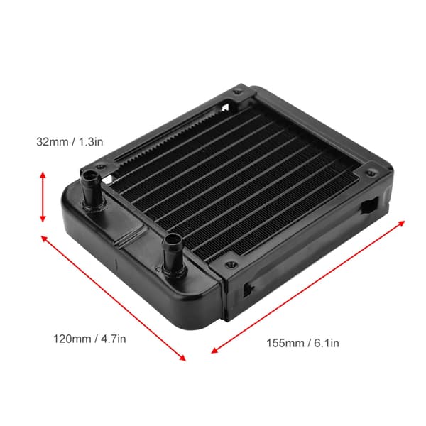 120 mm PC CPU væskekøleradiator, 10-kanals køleplade til gaming