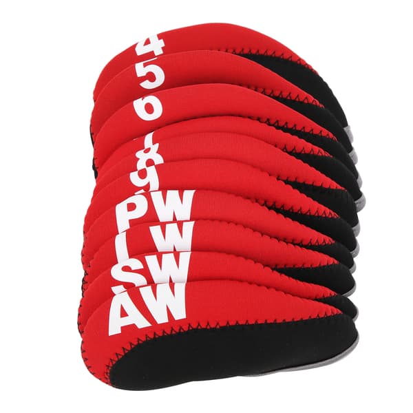 Röda golfklubbskydd i läder, 10-pack putterskydd för klubbor