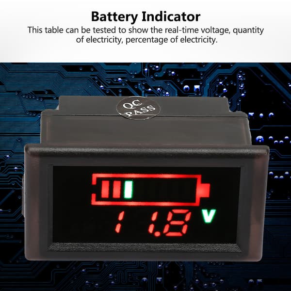 YB28VE Vattentät Elektrisk Bil Digital Display Batteriindikator Voltmeter