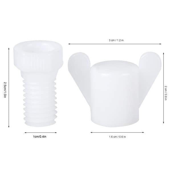 Plastskruvmuttersats för ventilationsfönster, fästutrustning, lantbrukstillbehör, vit 100 st