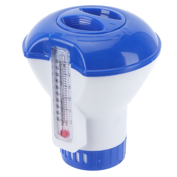 5 tommer flydende kemikaliedispenser til pool med termometer flydende klordispenser