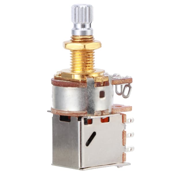 Gitarrkontrollpott Tonpotentiometer Elgitarr Bas Push Pull 18mm Skaftlängd a500kGuld