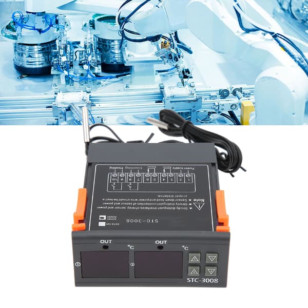 STC-3008 Dobbelt Display Dobbelt NTC Probe Sensor Temperatur Termostat Controller (110-220VAC)