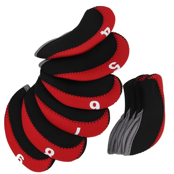 Röda golfklubbskydd i läder, 10-pack putterskydd för klubbor