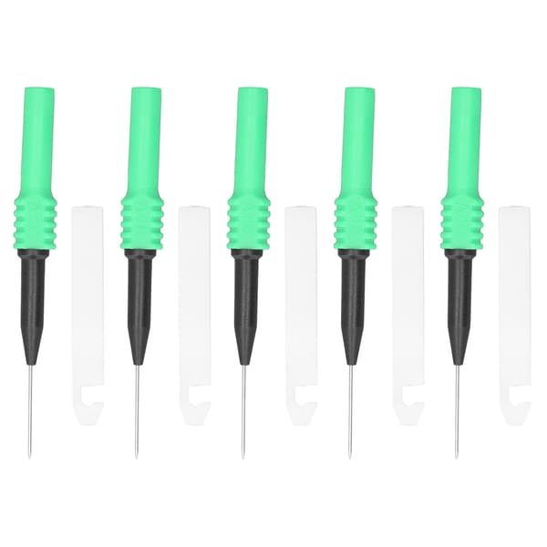 5 stk. testprobe-piercingnål 0,7 mm med kappe, testsæt til multimeter, grøn