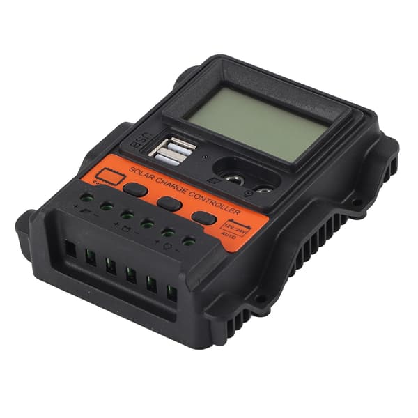 Solar Charge Controller LCD Display 2 USB Output PWM Panel Charging Regulator 12V 24V10A 130W 260W