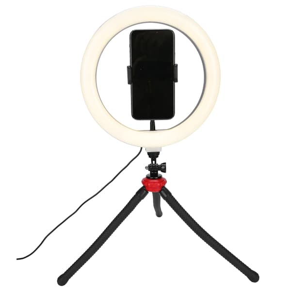 Sammenfoldelig LED-ringlys til livestreaming, selfies, kamera og makeup – skrivebordsfyldlys