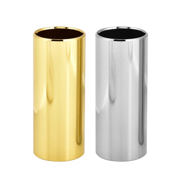2-pack gitarrslides i rostfritt stål, guld och silver, 6x2,5 cm, ID2,1 cm, passar gitarr, banjo, ukulele, stränginstrument