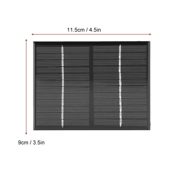 12V 1.5W Poly Solpanel med Alligatorclips, Bærbart DIY Opladersæt