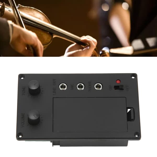 Violin Pickup Lydbillede Stemning Lydløs Tilstand Metal Plast Sort Tilbehør