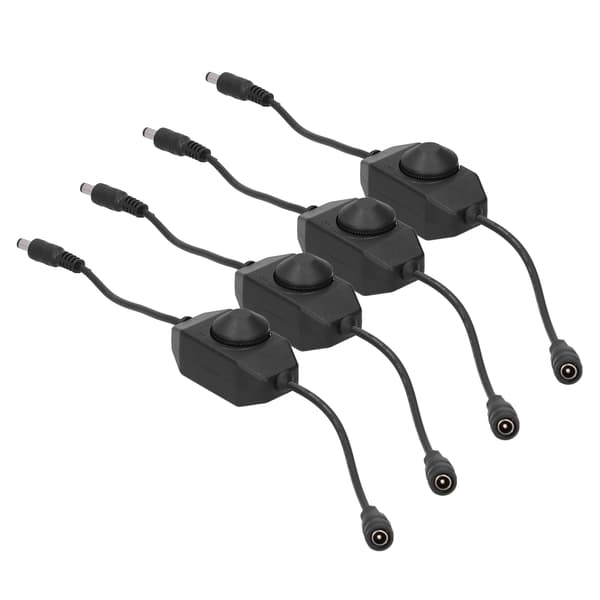 4 stk. 12V LED Lysstyrke Dæmper Lampe Trinløs Dæmpningsknap Controller Tilbehør Sort