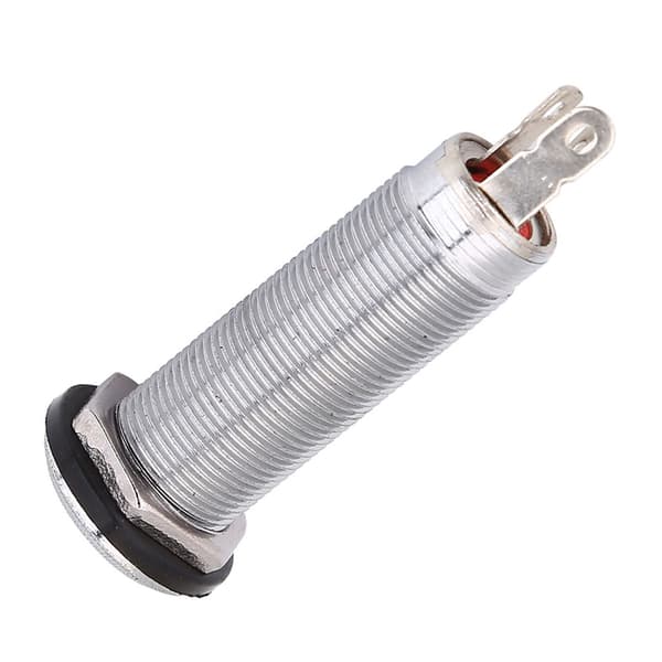 Gängad Barrel Output Jack Plug Socket Connector 1/4 tum för elgitarr och bas silver