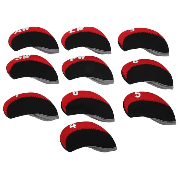 Röda golfklubbskydd i läder, 10-pack putterskydd för klubbor