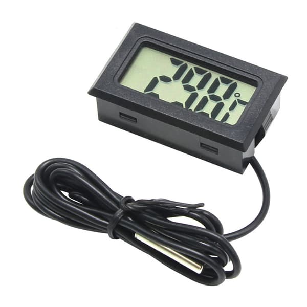 Digital LCD Termometer Sort ABS Stødsikker Vandtemperaturmåler til Akvarium