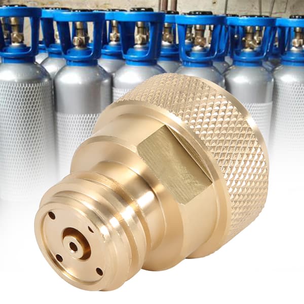 CO2-adapter i mässing för byte av tankbehållare (guld)