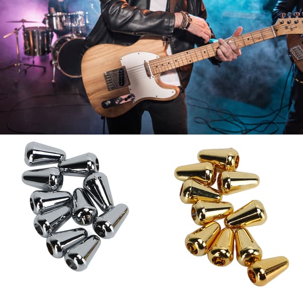 20-pack elgitarr switch tip väljarknopp slitsad plastset silver guld för ersättning