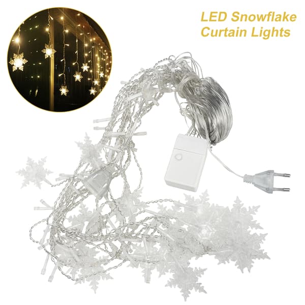 LED Snefnug Gardin Lys Kæde til Jul