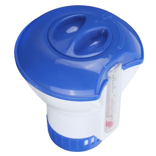 5 tommer flydende kemikaliedispenser til pool med termometer flydende klordispenser
