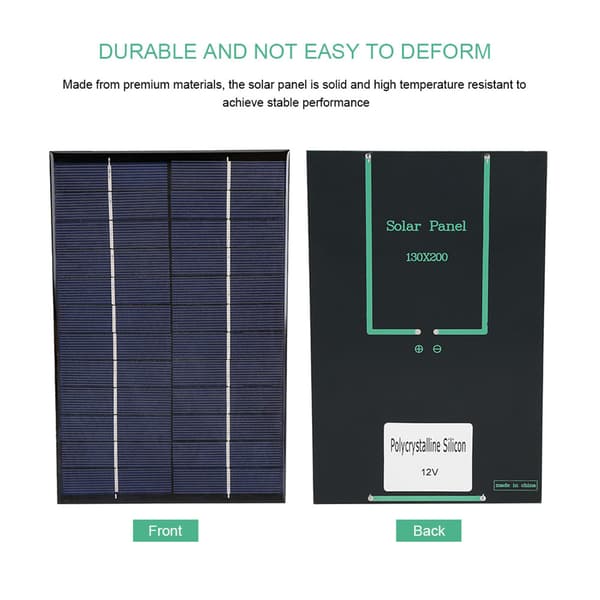 4.2W 12V Mini Bärbar Polysilikon Solpanel DIY Strömmodul Batteriladdare