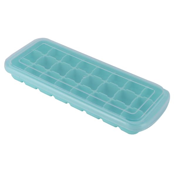 24-facks minikuber silikonisform med plastlock för hemköket grön 1-pack