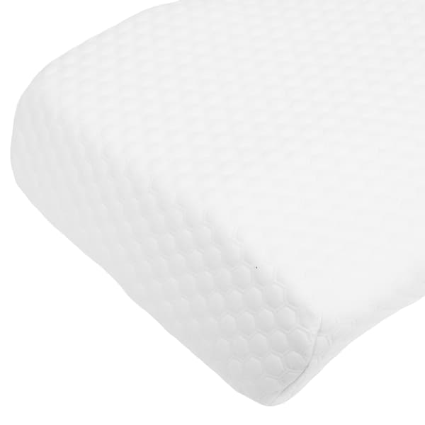 Memory Foam Cervical Kudde Ortopedisk Ventilerad Kudde för Vila, Sovrum, Vit, 52x30x10cm