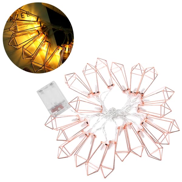 20LED Roséguld Geometriska Ljusslingor för Inomhus Bröllopsfest Sovrum Jul
