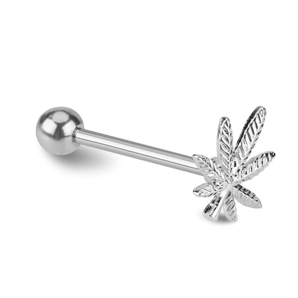 1PC Pot Bladformet Tungering Rustfrit Stål Stud Kropspiercing Smykker